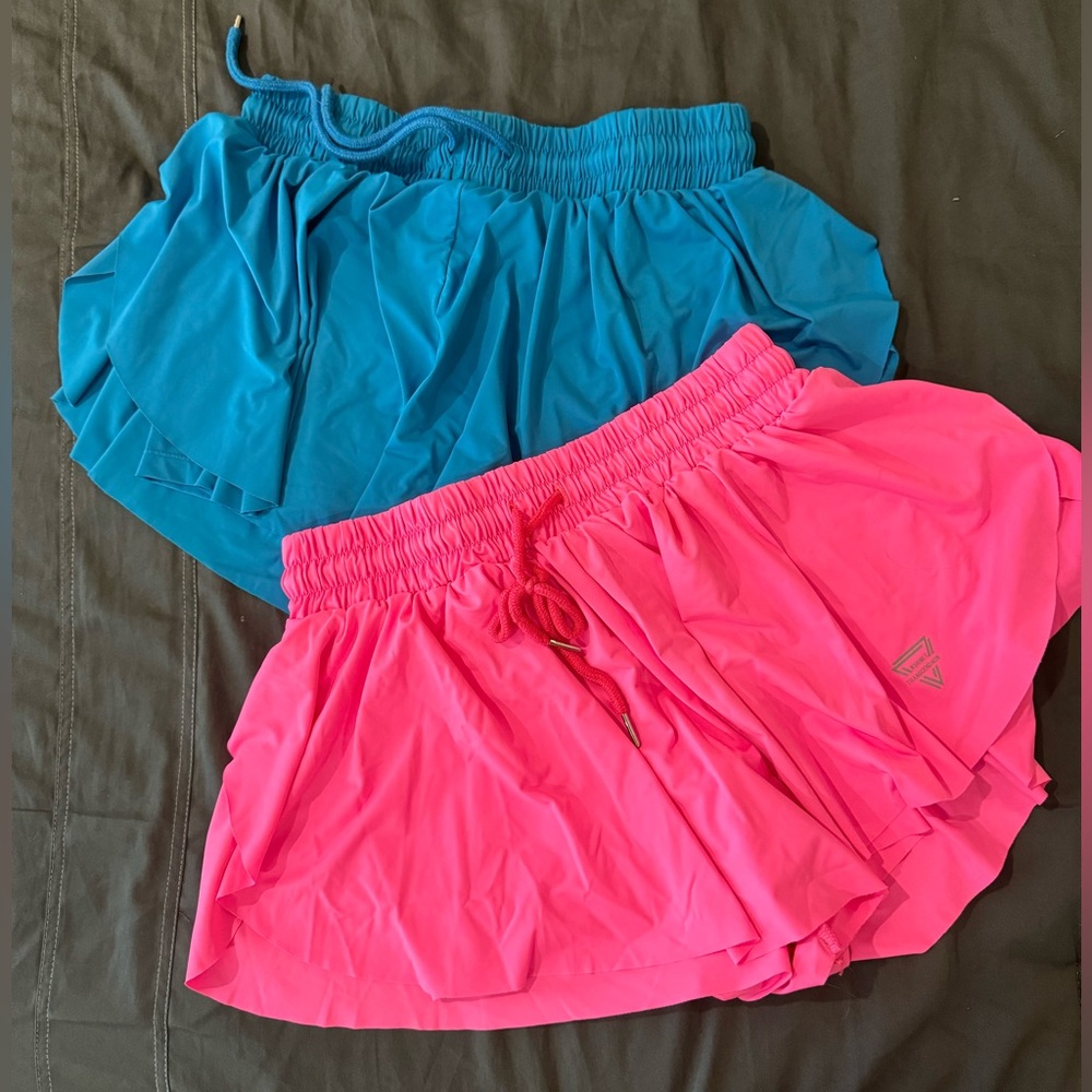 Flowy shorts set of 2 - blue and pink